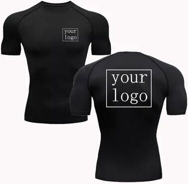 Rare Purchases Custom Compression T Shirt, Your Design Logo, Quick Dry Gym Tee Men Women sgdx black xl