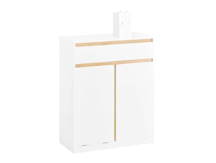 SoBuy Badezimmerschrank mit Wäschekorb für Badezimmer, 71x33x85 cm Weiß