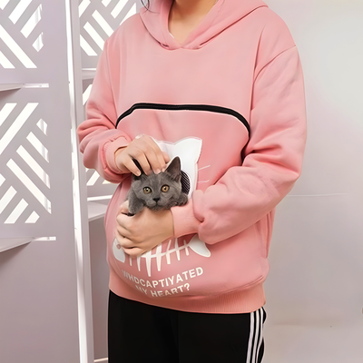 ForAllApparel Cat Lover Hoodie Cuddle Pouch Perfect Pet Gift Pink XXXL
