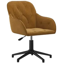 Helloshop26 - Brauner Samt-Drehsessel für Büro/Arbeitszimmer 02_0024148