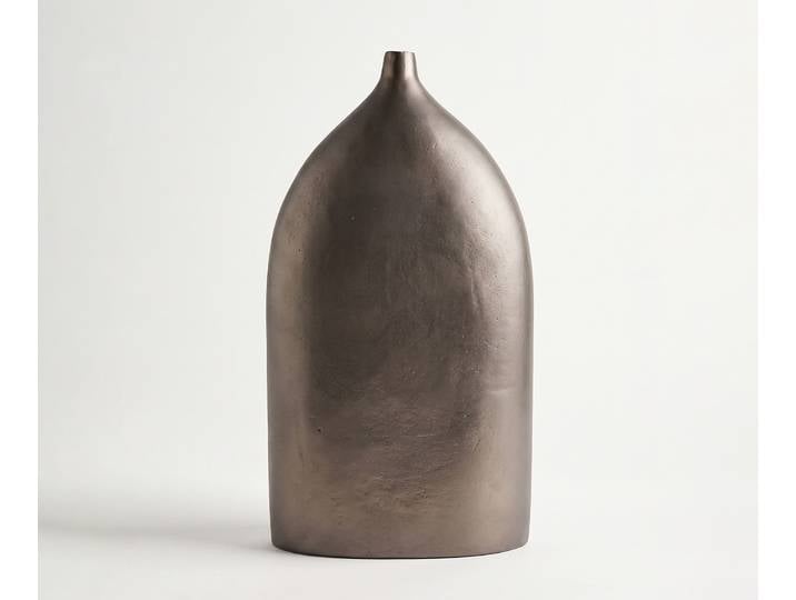 DELIFE Vase Ogiva B32 x T16 x H56 cm Aluminium Hämatit Gegossen, Wohnaccessoires