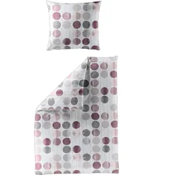 Bettwäsche Biber fraise ( 155x220cm, mit 1 Kissen) - 155x220cm, mit 1 Kissen