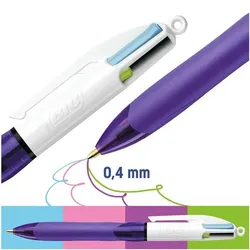 BIC 4-Farb-Kugelschreiber »4 Colours Grip Fun« weiß