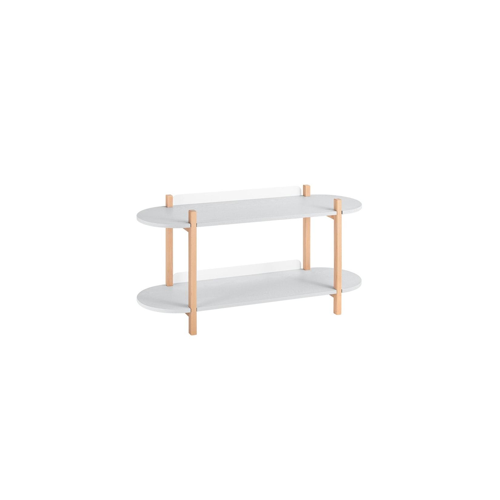 SoBuy Konsolentisch für den Flur mit 2 Fächern Hellgrau 101x33x52cm Nordisch