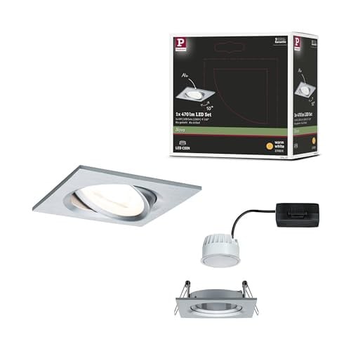 Paulmann Nova LED Inbouwspot, Warmwit, Aluminium, Wit