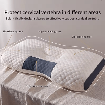 Uplift Curations Orthopedic Cervical Neck Support Pillow   Massage SPA Soybean Fiber Sleep Pillow blue (18.9 29.1 2.4 In)
