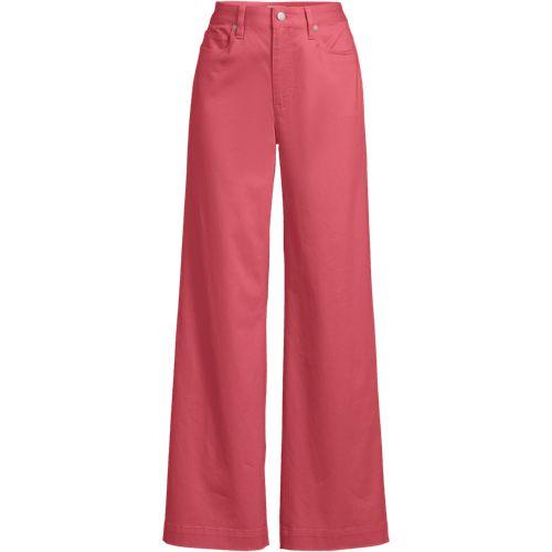 5-Pocket-Chinos mit weitem Bein für Damen in Petite-Größe, Damen, size: petite, Rot, Baumwoll-Mischung, by Lands' End