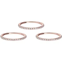 SET Chirurgenstahl Segmentring Clicker EINGEFASSTE KRISTALLE ++Neues Design++