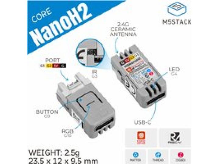 M5Stack officiële NanoH2-ontwikkelingskit (ESP32-H2)