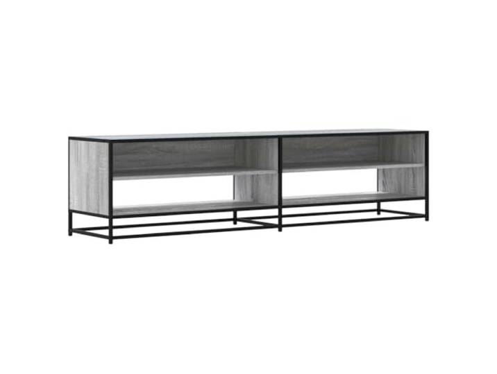LKJephalotrope TV-Schrank Grau Sonoma 180,5x40x46 cm Holzwerkstoff Metall Robustes TV-Möbel mit 4 Fächern und Metallgestell für Wohnzimmer und Schlafzimmer, bietet strukturierte Ordnung.