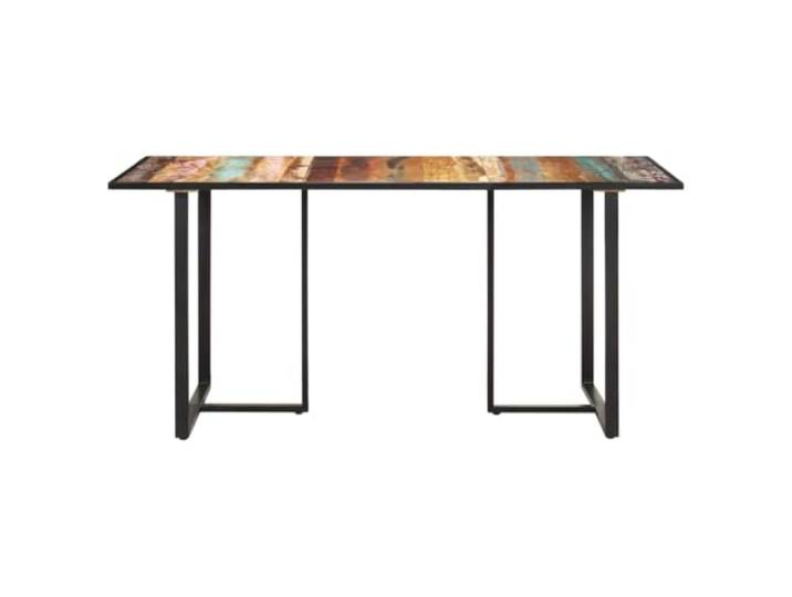 YUTAASU Esstisch 160 cm Altholz Massiv Industrieller Holztisch, Pulverbeschichtete Eisenbeine, Einzigartige Maserung, Robust Und Stabil