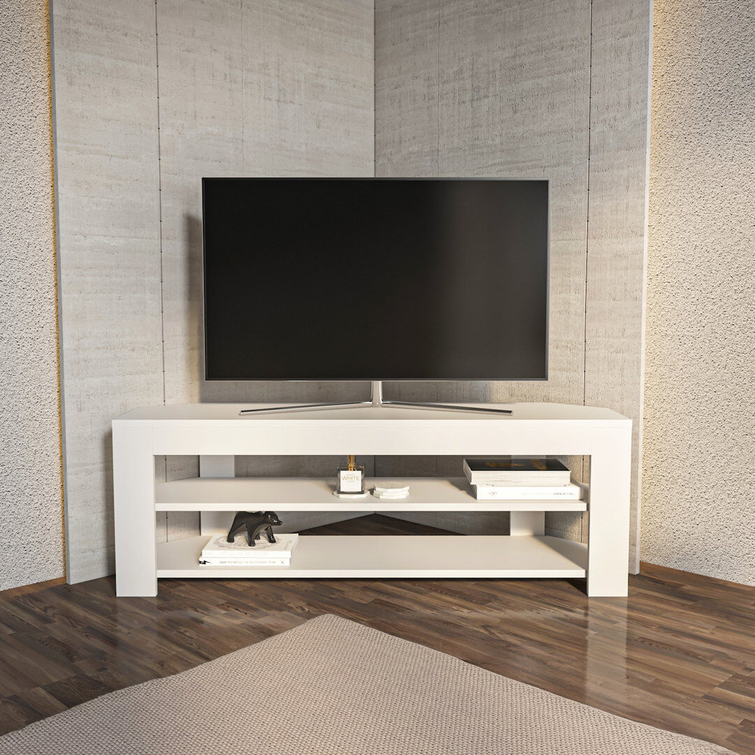 Metro Deltina Corner TV Stand for Tv's up to 50'' White 50"