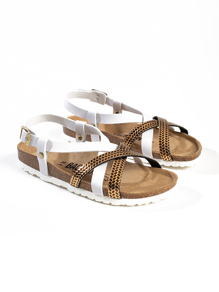 BACKSUN Sandaletten "Veracruz" in Weiß/ Gold - 37