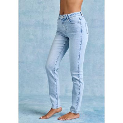 Skinny-fit-Jeans FRENCH CONNECTION "mit Used-Waschung und klassischem 5-Pocket-Design", Damen, Gr. 40, N-Gr, blau (light blau washed), Denim/Jeans, Obermaterial: 69% Baumwolle, 16% Polyester, 9% Viskose, 5% Elastomultiester, 1% Elasthan (LYCRA),...