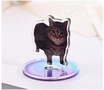 Uplift Picks Rotating Cat Desk Decor Cute Kitten Acrylic Stand Kawaii Cat Ornament 360 Display b 5 Cm