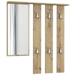 TOPESHOP Wandgarderobe mit großem Spiegel & 6 Garderobenhaken