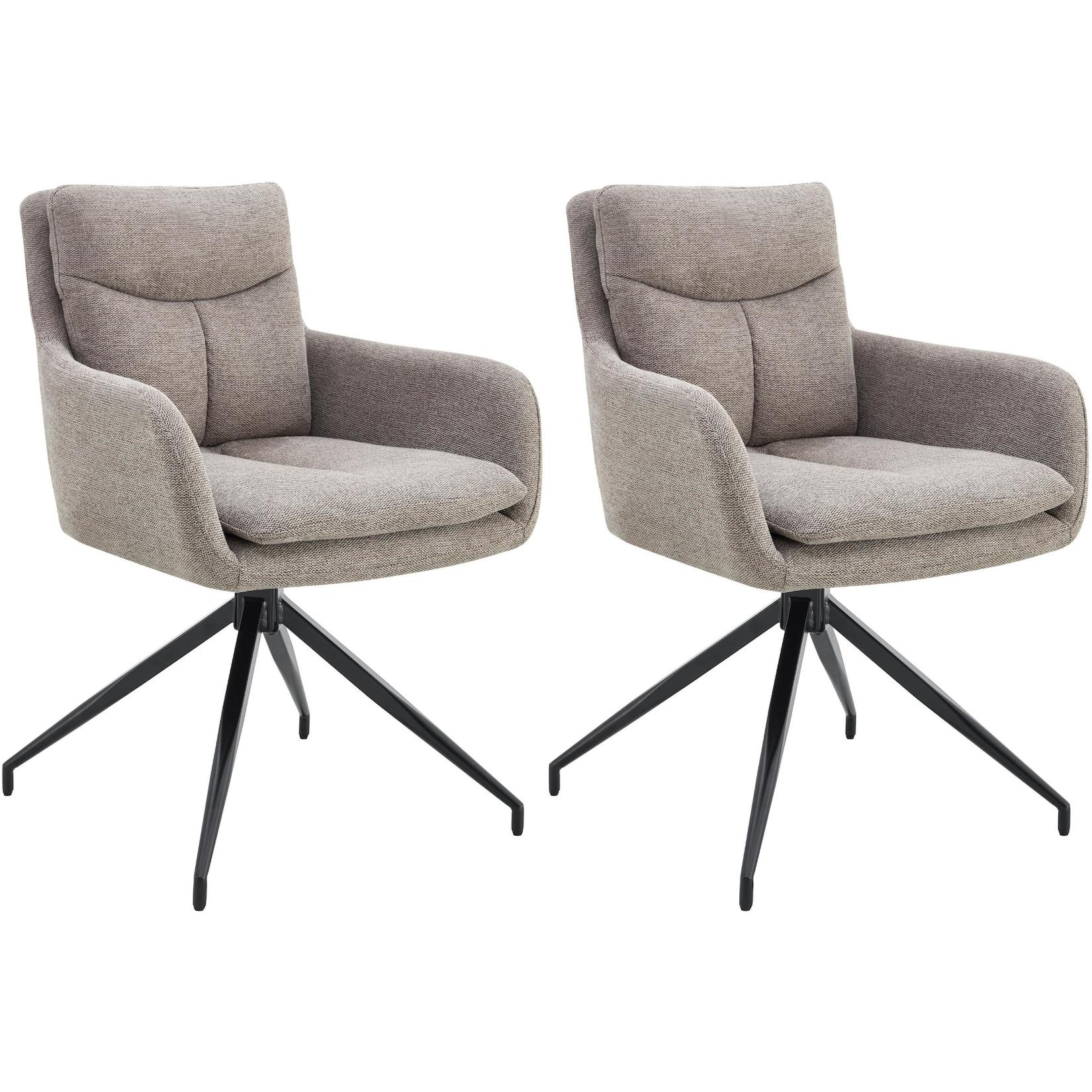 CLP 2er Set Esszimmerstuhl Somers Stoff Farbe: taupe