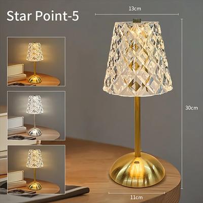 Inspired Living LED Crystal Desk Lamp With USB Rechargeable Touch Dimming For Bedroom & Home Decor 5