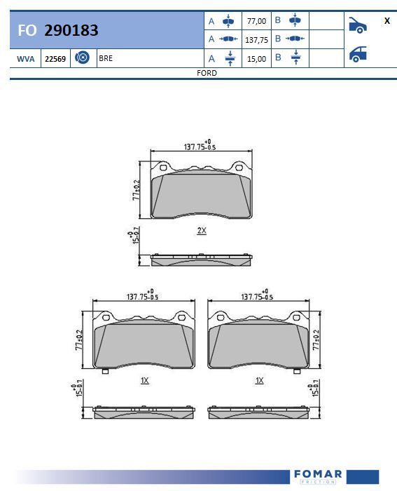 Fomar Friction Fo 290183 Für Ford
