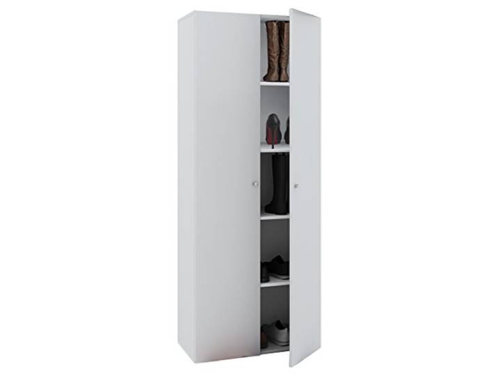 VCM Schuhschrank Weiß 70x40x178 cm 2 Türen 5 Fächer Holzwerkstoff Flur Bietet Platz für die Schuhe der ganzen Familie - im Eingangsbereich - für Haushalte - platzsparend im Design