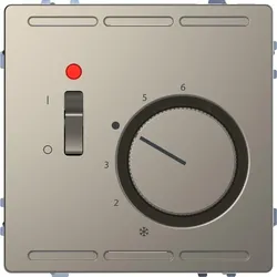 Merten MEG5760-6050 Raumtemperaturregler 230V mit Schalter und Zentralplatte, Nickelmetallic, System Design MEG57606050