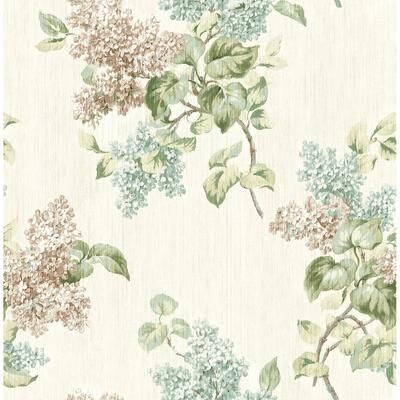 Seabrook Designs Loire Linen Floral Unpasted Wallpaper