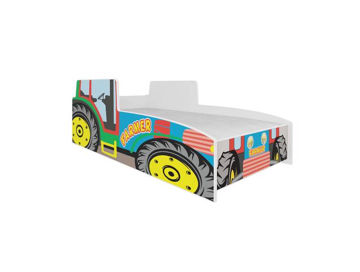 Feldmann-Wohnen Kinderbett Traktor Farmer weiß / Motiv Farmer Traktor 74 / 154 / 60cm, Weiß, Rechteckig, 70x140 cm, Babymöbel & Kindermöbel, Kinderzimmer & Jugendzimmer, Kinderbetten