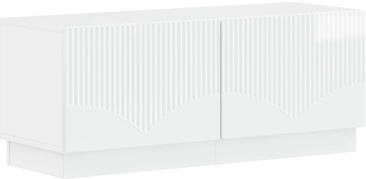 vidaXL Tv-meubel Hoogglans Wit Bewerkt Hout Modern