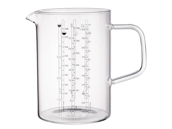 BUTLERS Messbecher 1 l Borosilikatglas - RECIPE - mit Ausgießer