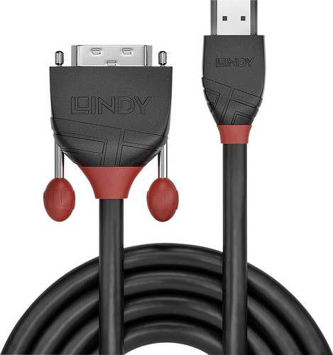 LINDY HDMI / DVI Adapterkabel HDMI-A Stecker, DVI-D 18+1pol. Stecker 2.00 m Schwarz 36272 HDMI-Kabel