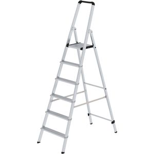 MUNK Stehleiter ML, 11226, mit Plattform, aus Aluminium, bis 150kg, mit 6 Stufen