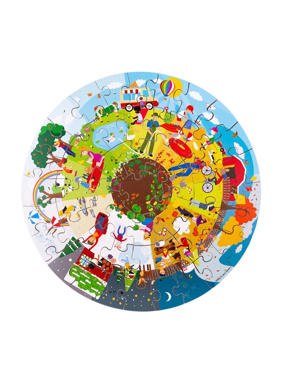 Bigjigs Wooden Seasons Floor Puzzle Round 50 pcs. Holz