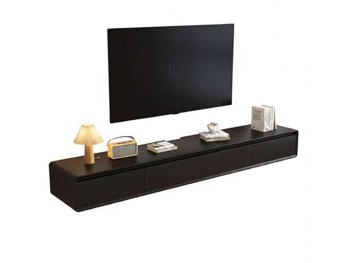 YINXSLO Moderner Tv Lowboard Hängend, Schwebendes TV Schrank mit Stauraum Tv Board Hängend mit Schubladen und Klapptüren Kiefernholz und mehreren Größenoptionen