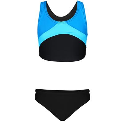 Bustier-Bikini AQUARTI "Bikini Mädchen Sport Bikini Racerback Bustier & Bikinislip", Mädchen, Gr. 164, N-Gr, blau (schwarz, türkis, himmelblau), Obermaterial: 80% Polyamid PA. 20% Elasthan EL., Bikini-Sets