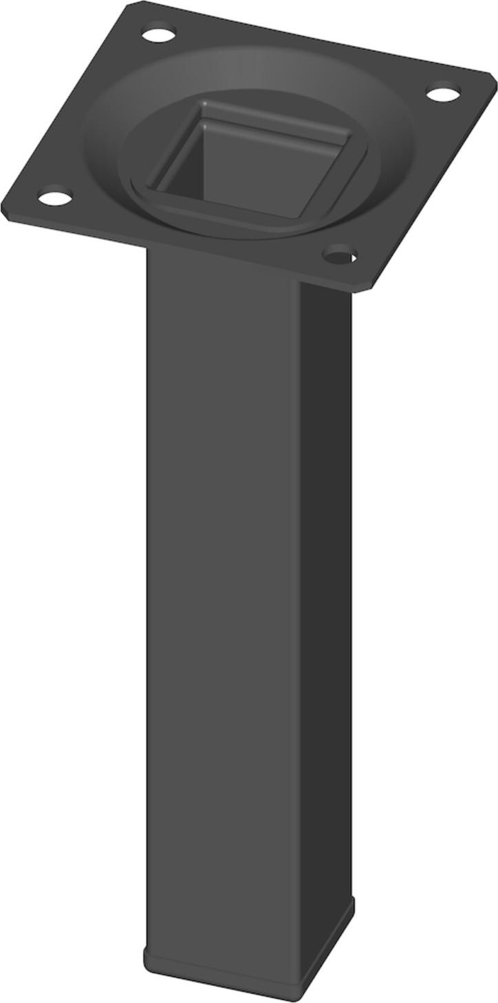 Element System meubelvoet zwart met staalbuis 25x25 mm, Hoogte: 15 cm