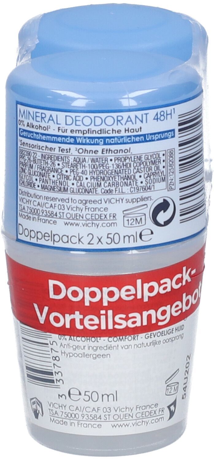 Vichy DEO Roll-on Mineral Doppelpack 2x50 ml Roller