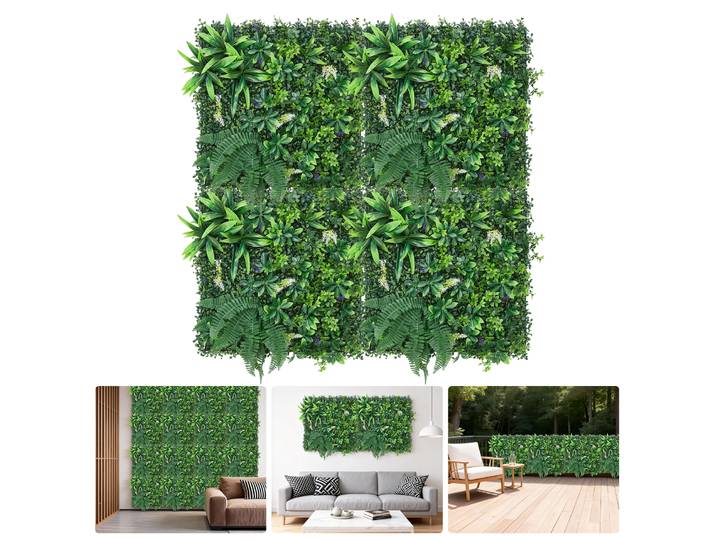 4/8/12 panneaux muraux en gazon artificiel 50x50 cm, toile de fond en gazon, clôture en gazon artificiel, décoration murale végétale