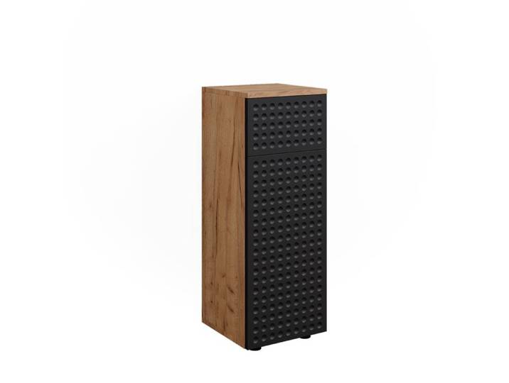 Armoire midisch Irma 30x81cm avec 1 tiroir 2 compartiments salle de bain Anthracite à pois Vicco 42869