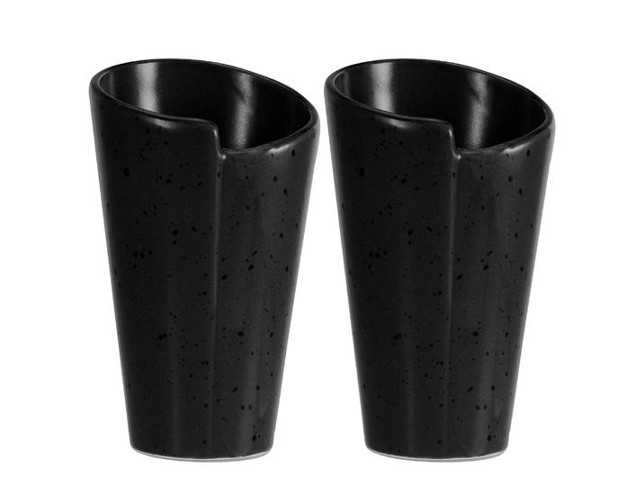 Servierschale Cone 26 x 32 x 32cm Schwarz/Schwarz