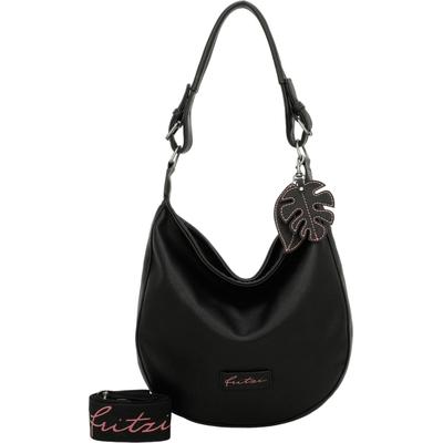Schultertasche FRITZI AUS PREUSSEN "Eco Hobo", Damen, Gr. B/H/T: 10cm x 31cm x 33cm, schwarz, unifarben, Taschen Schultertasche, aus veganen und recycelten Materialien