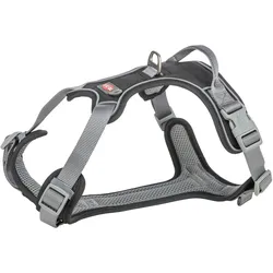 Trixie Geschirr Premium Active, M-L, Schwarz (Hund, Allgemein), Halsband + Leine