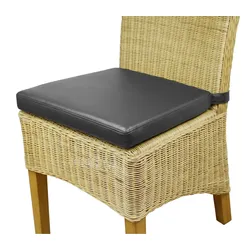Sedex SEDEX 1x Sitzpolster Larissa Kunstleder Schwarz für Rattan und Loomstühle
