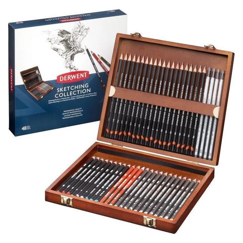 Derwent Sketching Collection wooden box 48 dele (48x) (601086)
