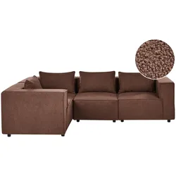 ECKSOFA Modul 4-Sitzer rechtsseitig Braun Bouclé Axebo