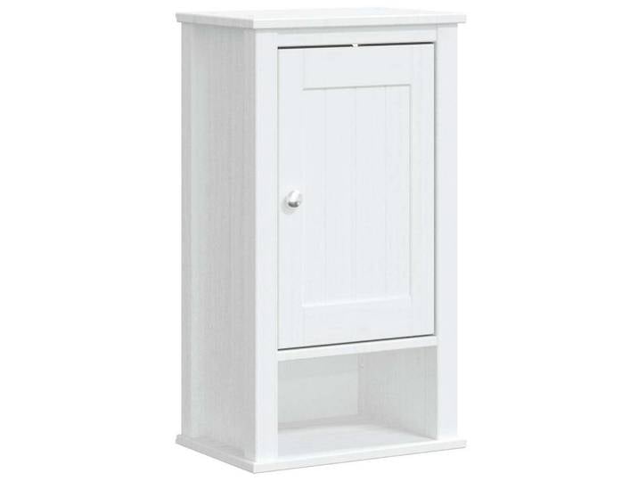 vidaXL Badezimmer-Set Bad-Wandschrank BERG Weiß 40x27x71,5 cm Massivholz Kiefer, (1-St)