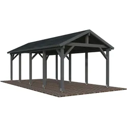 Palmako Carport Robert 23,1 m2 - dunkelgrau lackiert