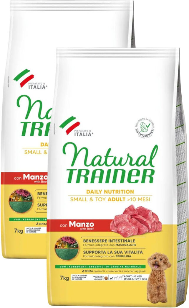Kit Risparmio 2x7KG Natural Trainer Dog Small Toy MANZO