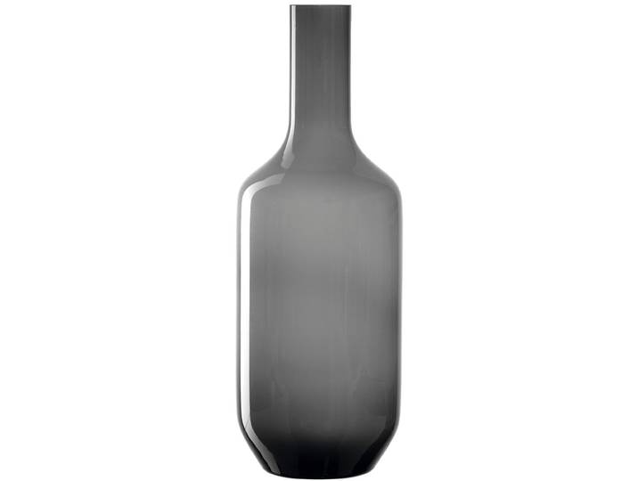 Bodenvase LEONARDO Dekovase MILANO, handgefertigt , grau, H:50cm Ø:18cm, Glas, Vasen, Bodenvase, aus Glas, in Flaschenform