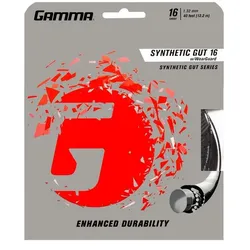 Tennissaite - Gamma - Synthetic Gut mit Wear Guard - schwarz - 12,2 m