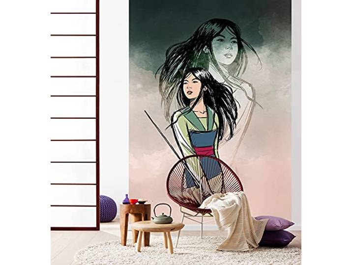 Komar Disney Vlies Fototapete - Brave Mulan - Größe: 200 x 280 cm (Breite x Höhe) - Mädchen, Prinzessin, Kinderzimmer, Tapete - IADX4-083